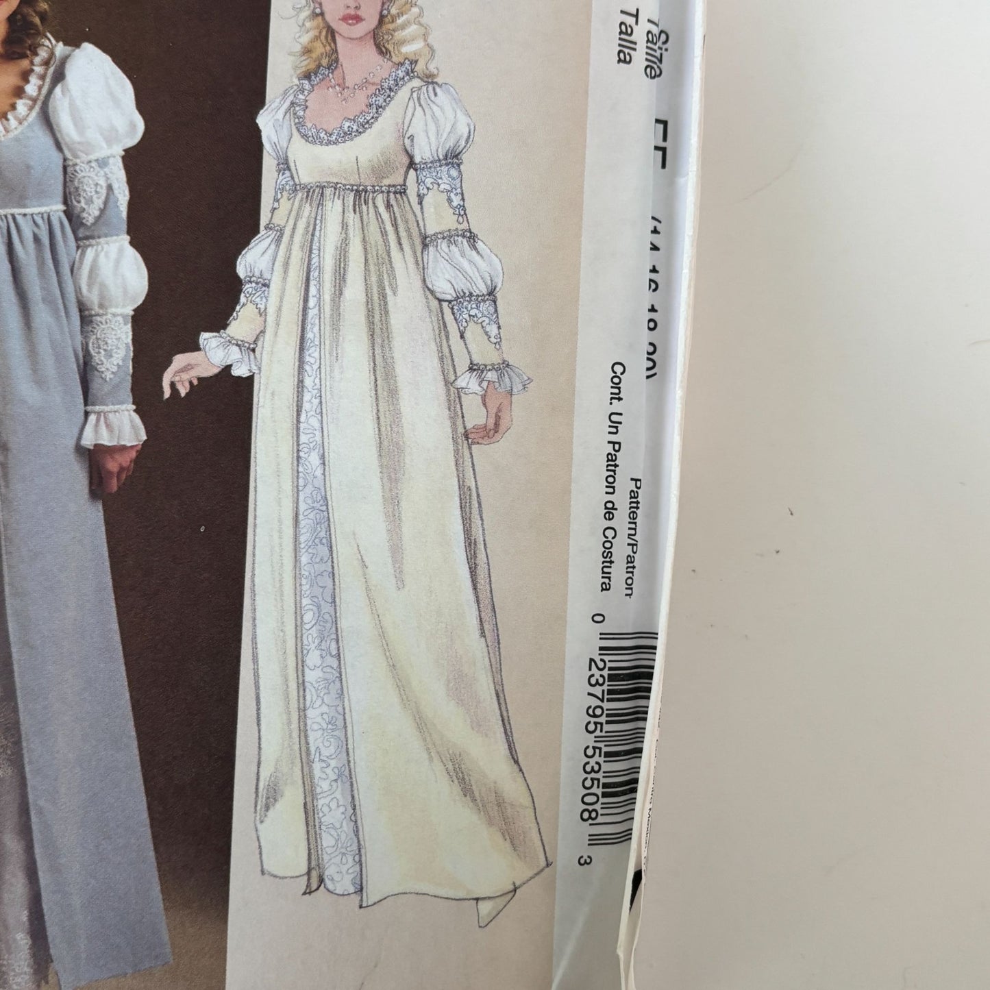 McCalls Sewing Pattern M5444 Renaissance Costume Empire Waist Gown 14-20 Uncut Halloween Fantasy Medieval