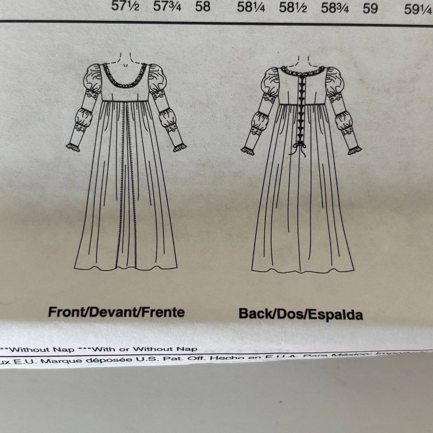 McCalls Sewing Pattern M5444 Renaissance Costume Empire Waist Gown 14-20 Uncut Halloween Fantasy Medieval