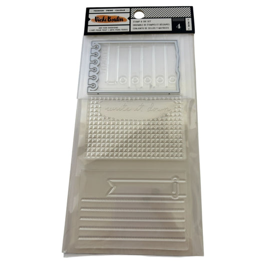 American Crafts Stamp Die Set Write it Down Top Five To Do List Journaling New