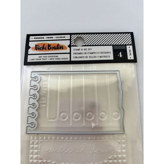 American Crafts Stamp Die Set Write it Down Top Five To Do List Journaling New