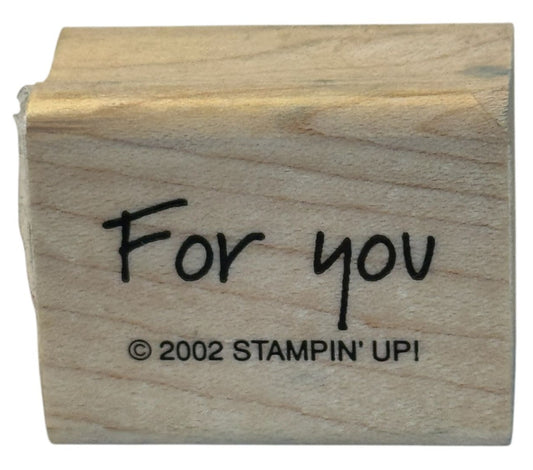 Stampin Up Rubber Stamp For You Gift Tag Card Making Words Wood Mounted Small