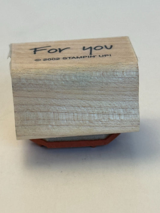 Stampin Up Rubber Stamp For You Gift Tag Card Making Words Wood Mounted Small