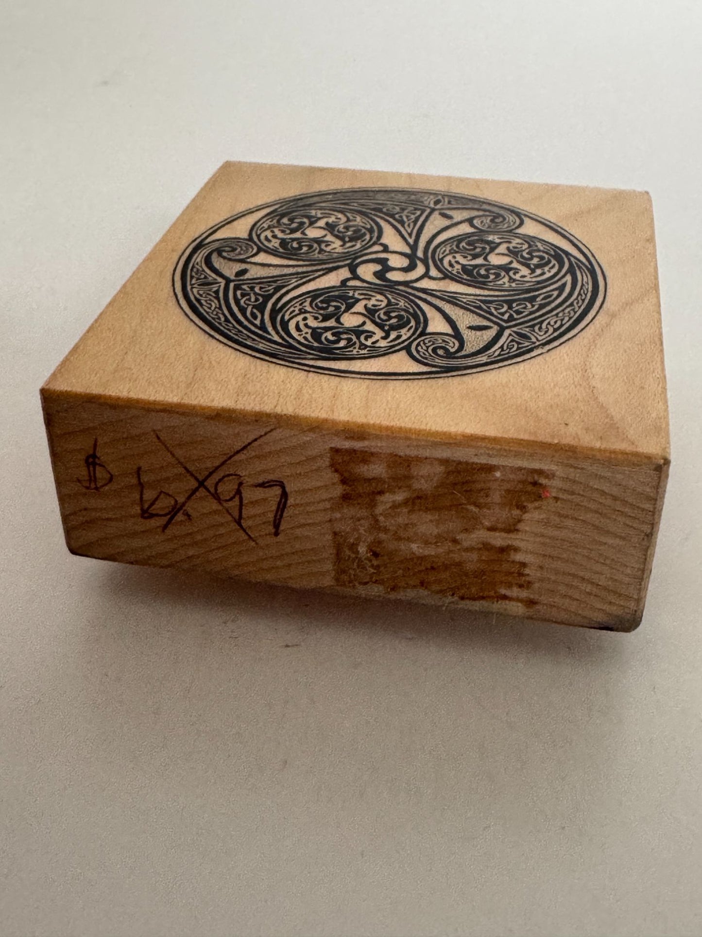 PSX Rubber Stamp Celtic Knot Irish Triple Spiral Triskelion Circle Symbol F-2454