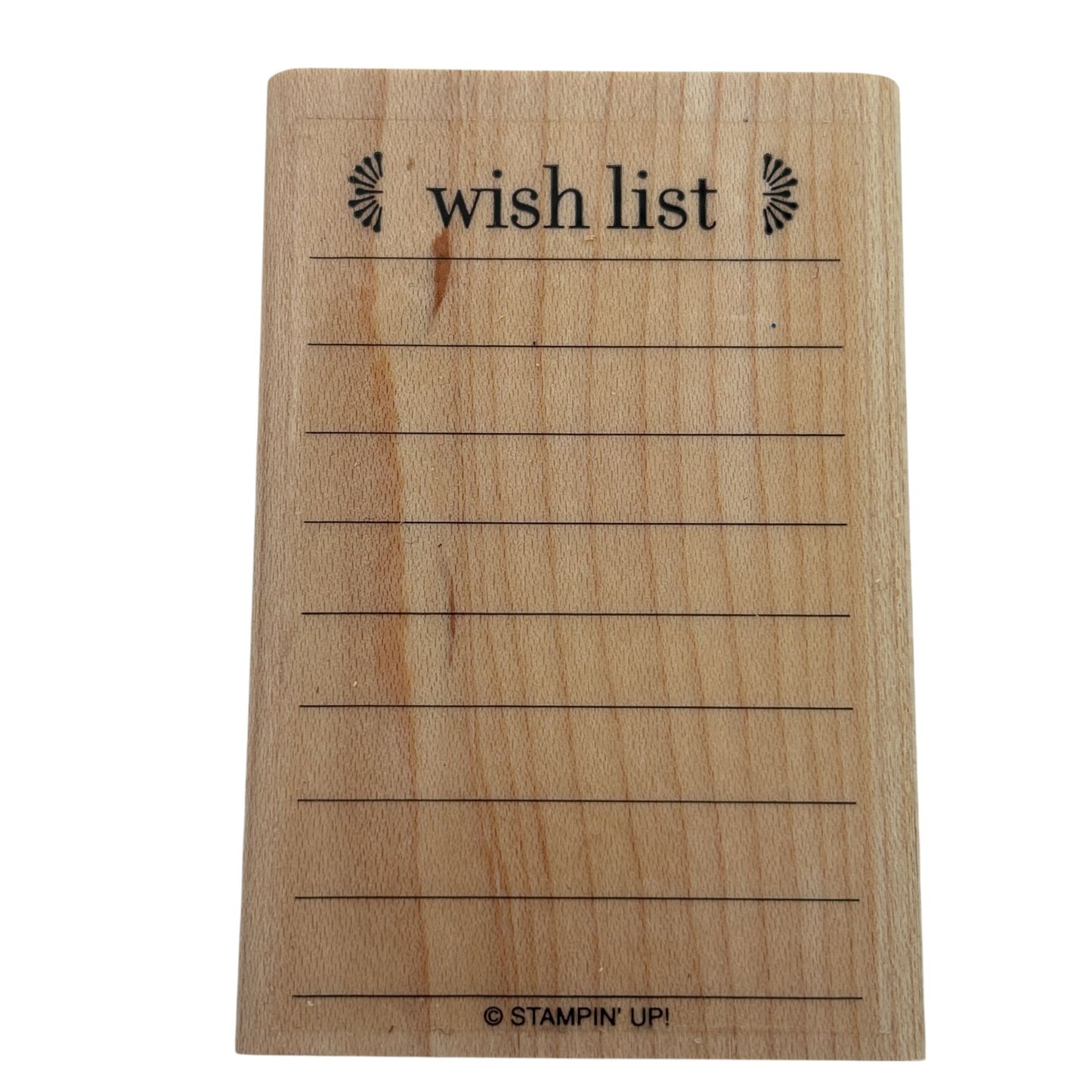 Stampin Up Wood Rubber Stamp Wish List Lines Journaling Gift Ideas Card Making