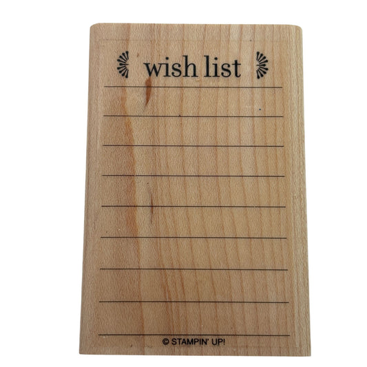 Stampin Up Wood Rubber Stamp Wish List Lines Journaling Gift Ideas Card Making