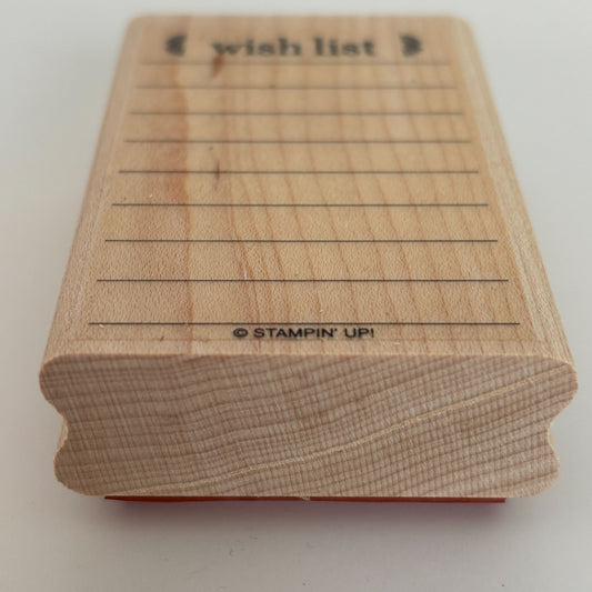 Stampin Up Wood Rubber Stamp Wish List Lines Journaling Gift Ideas Card Making