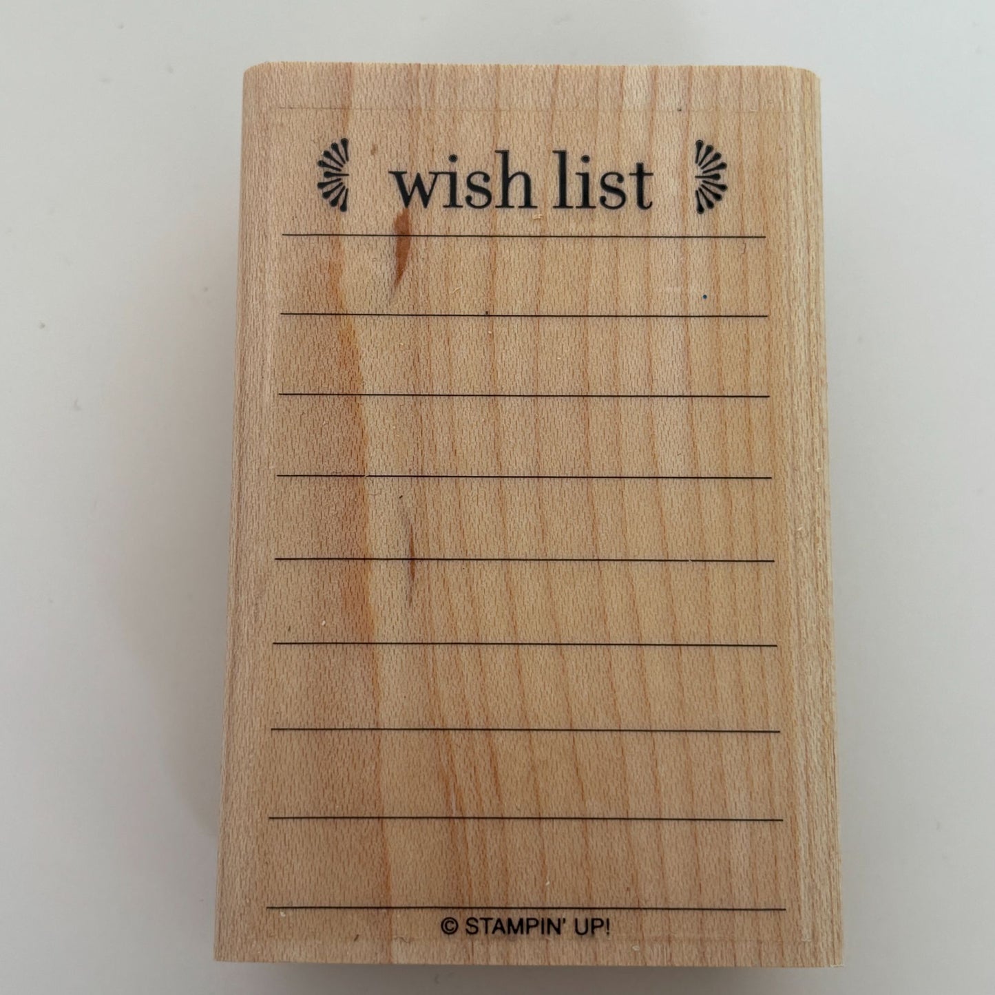 Stampin Up Wood Rubber Stamp Wish List Lines Journaling Gift Ideas Card Making