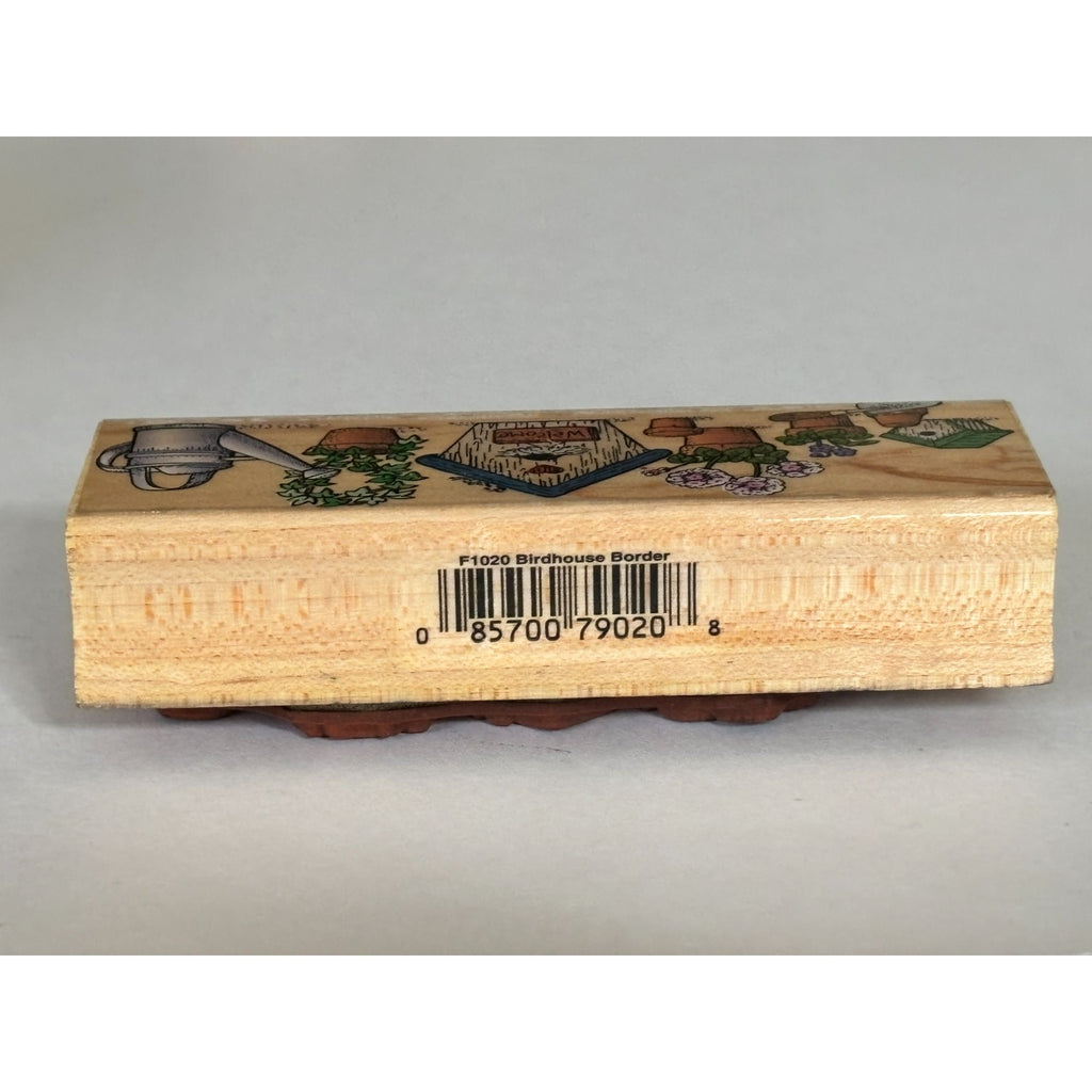 Hero Arts Birdhouse Border Rubber Stamp Garden Border Craft Stamp