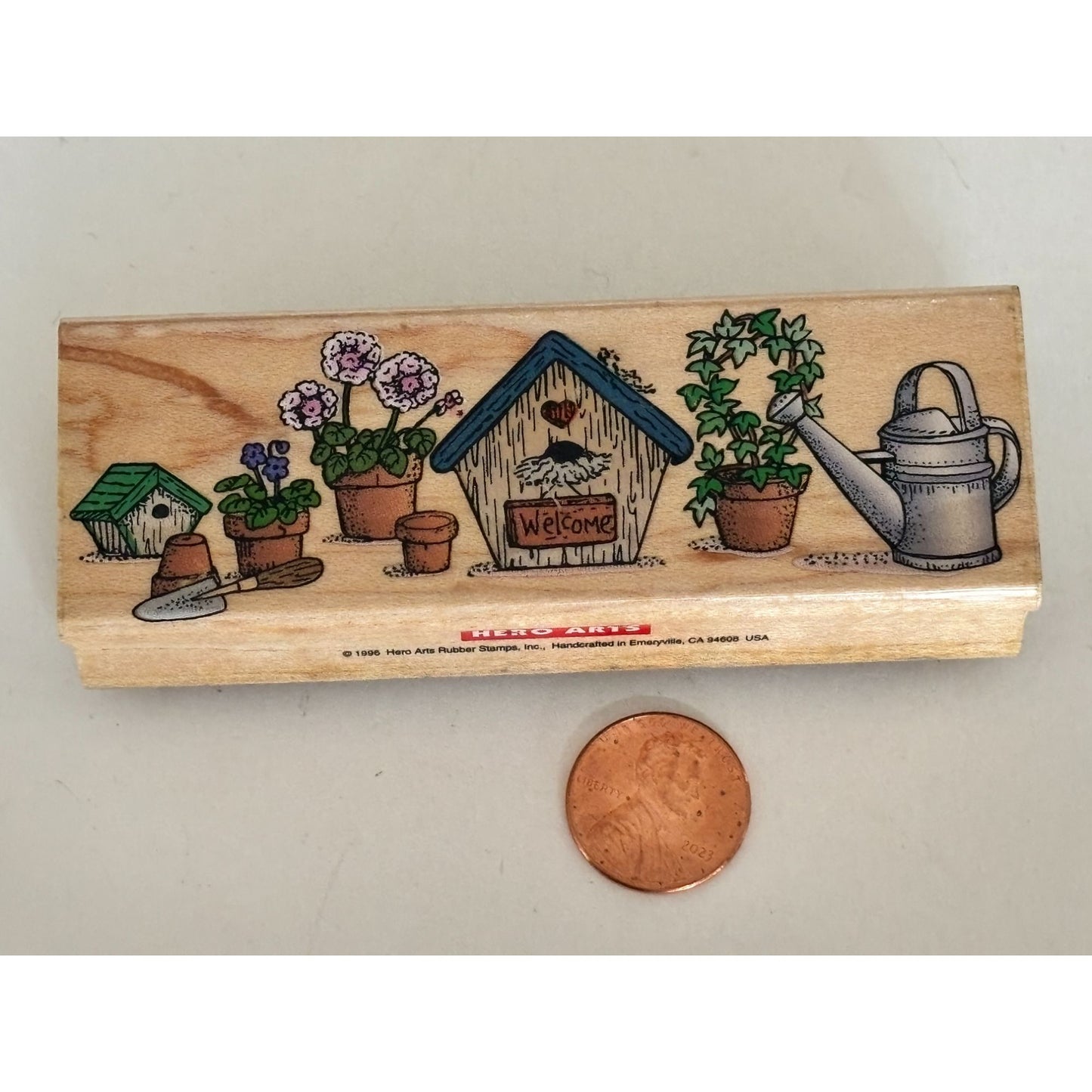 Hero Arts Birdhouse Border Rubber Stamp Garden Border Craft Stamp