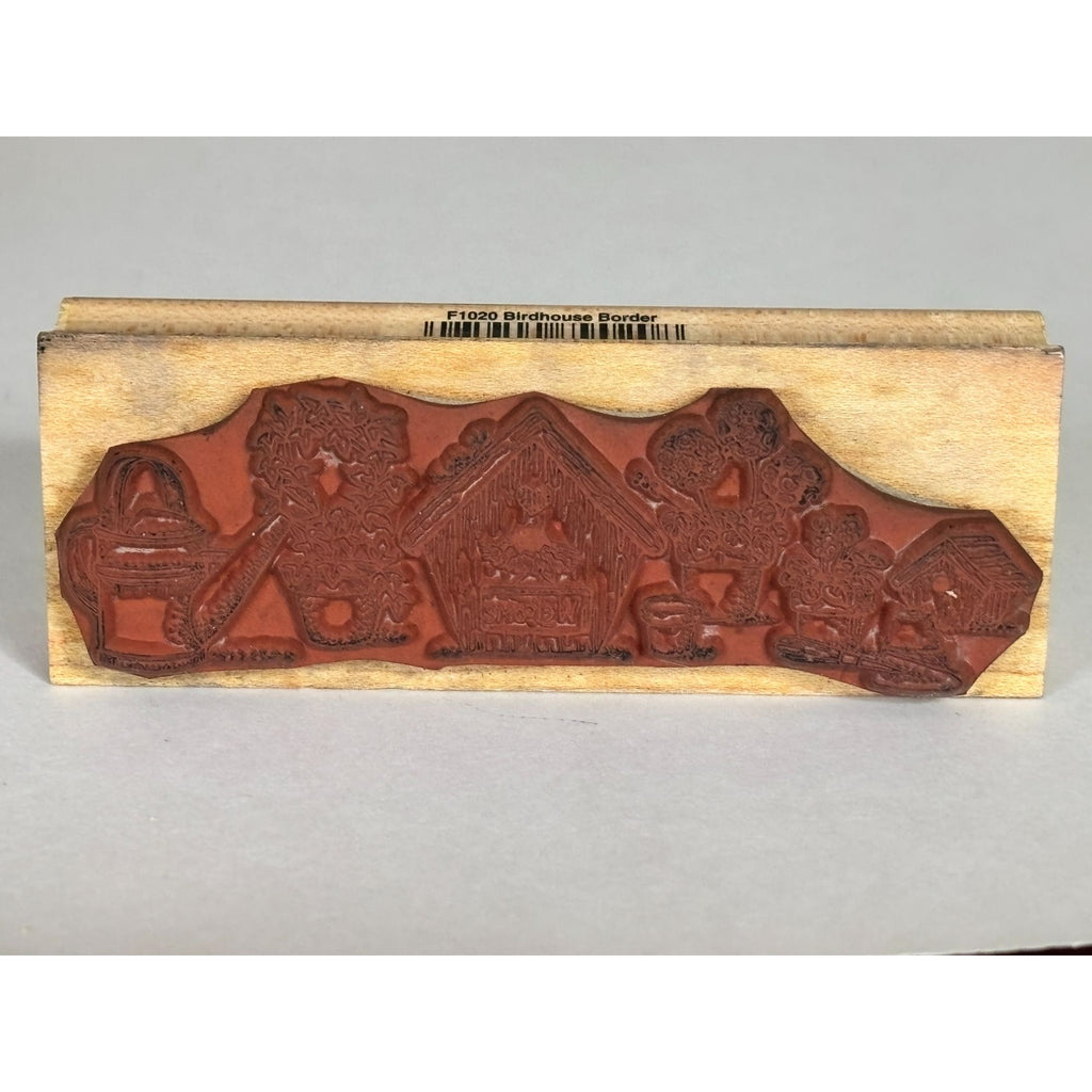 Hero Arts Birdhouse Border Rubber Stamp Garden Border Craft Stamp