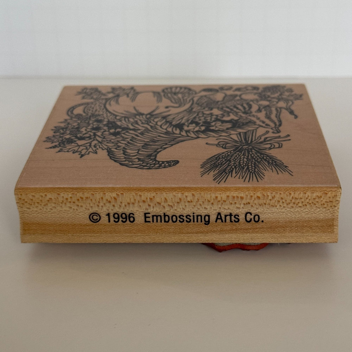 Embossing Arts Rubber Stamp Cornucopia Harvest Pumpkin Fall Thanksgiving Wood Mounted