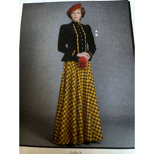 McCalls Sewing Pattern M8077 Historical  Jacket Skirt Edwardian Tartan UC 6-14