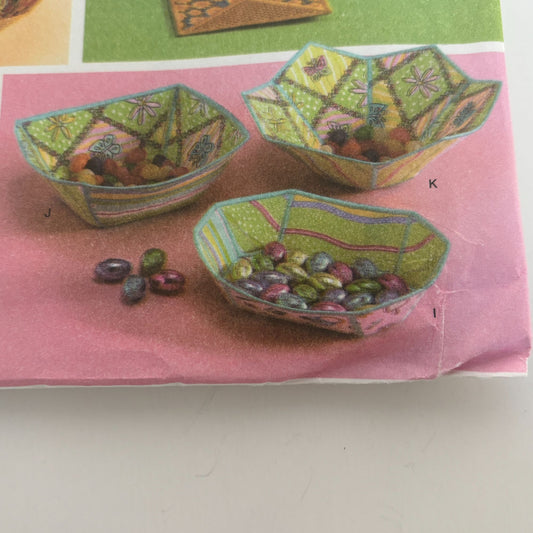 Simplicity Sewing Pattern 4506 Fabric Bowls Dish Jewelry Holder Napkin Tray UC