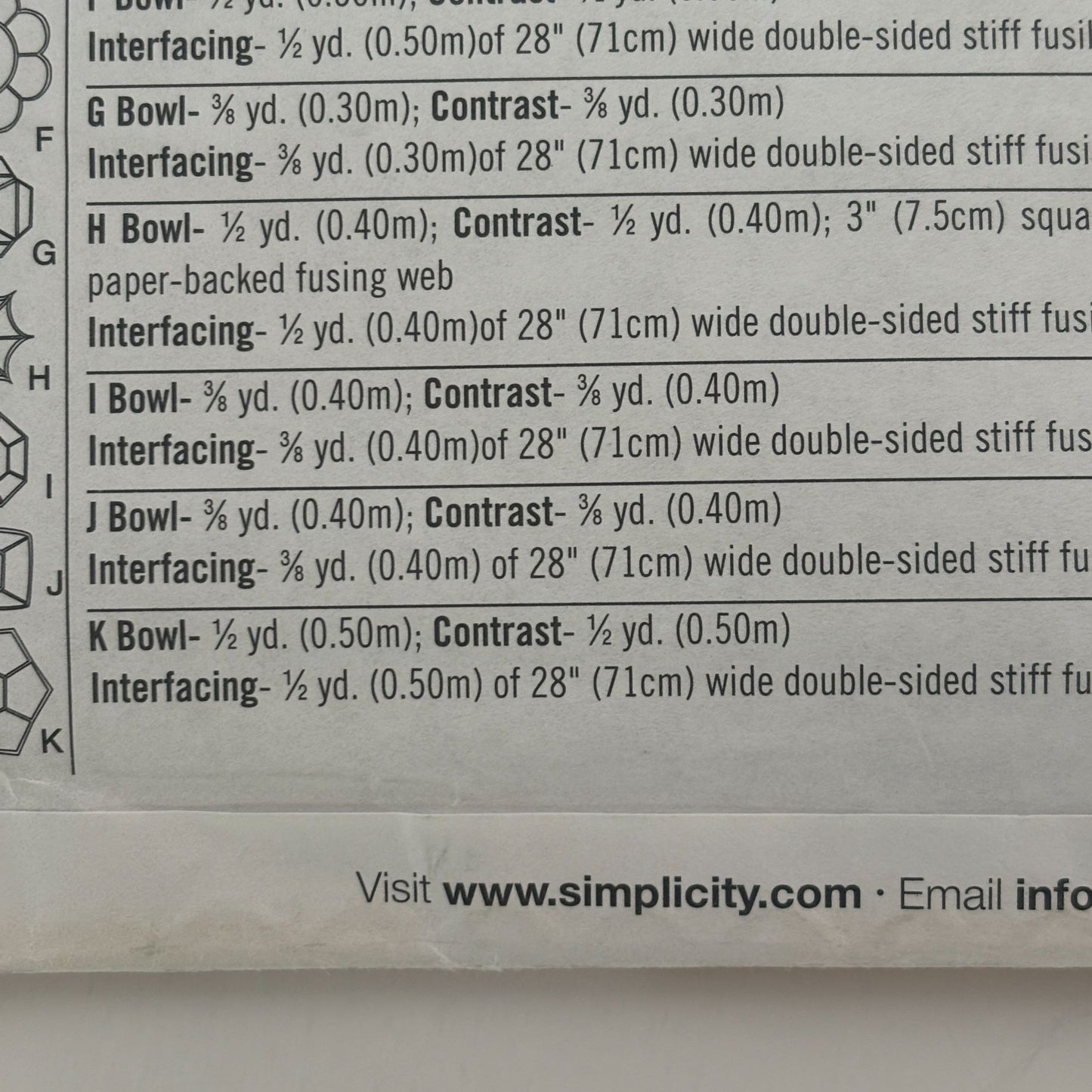 Simplicity Sewing Pattern 4506 Fabric Bowls Dish Jewelry Holder Napkin Tray UC