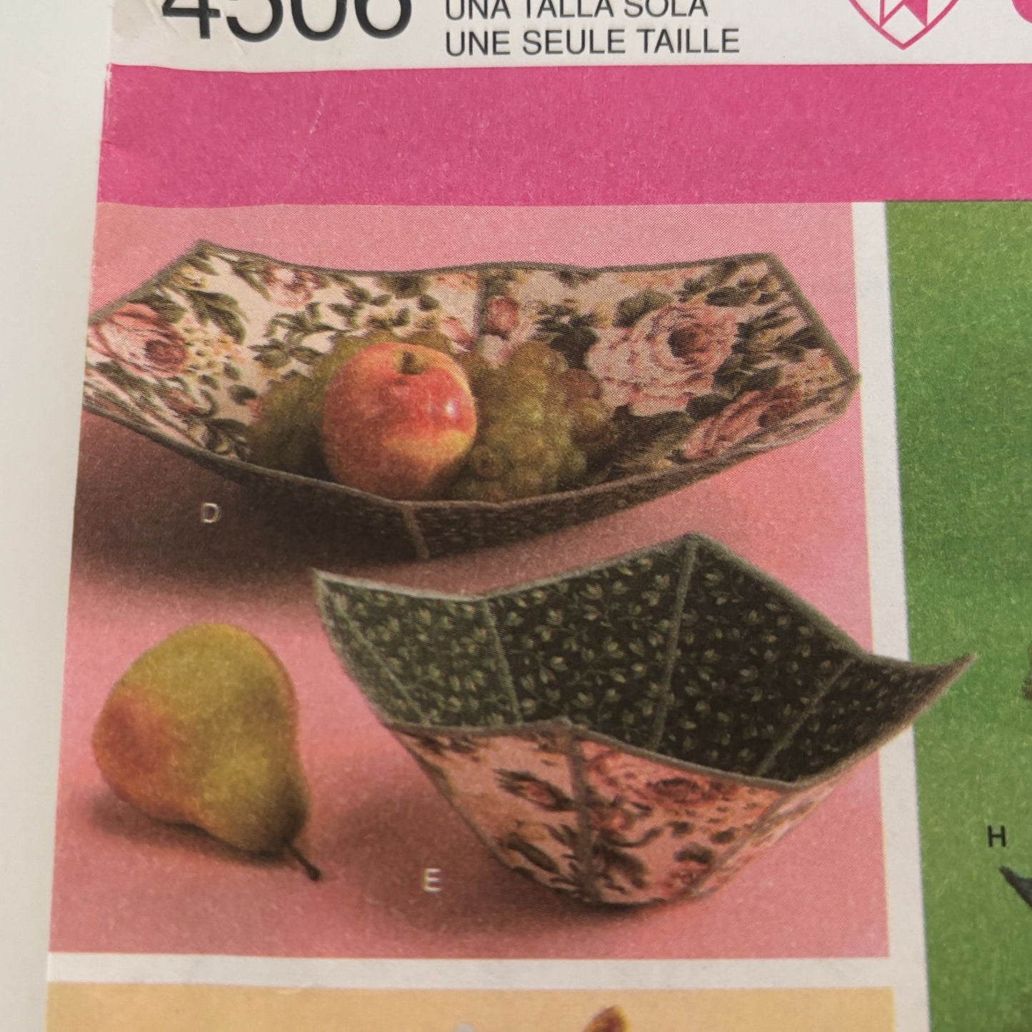 Simplicity Sewing Pattern 4506 Fabric Bowls Dish Jewelry Holder Napkin Tray UC