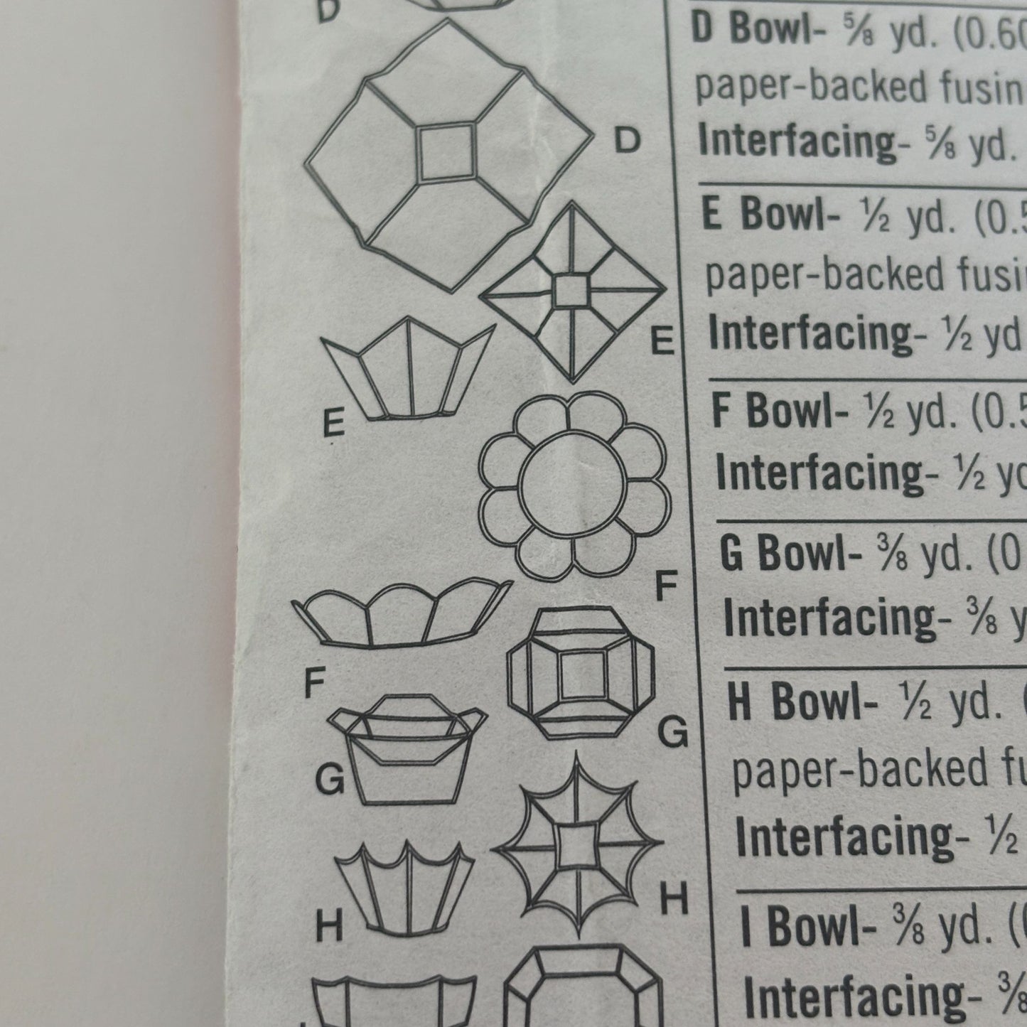 Simplicity Sewing Pattern 4506 Fabric Bowls Dish Jewelry Holder Napkin Tray UC