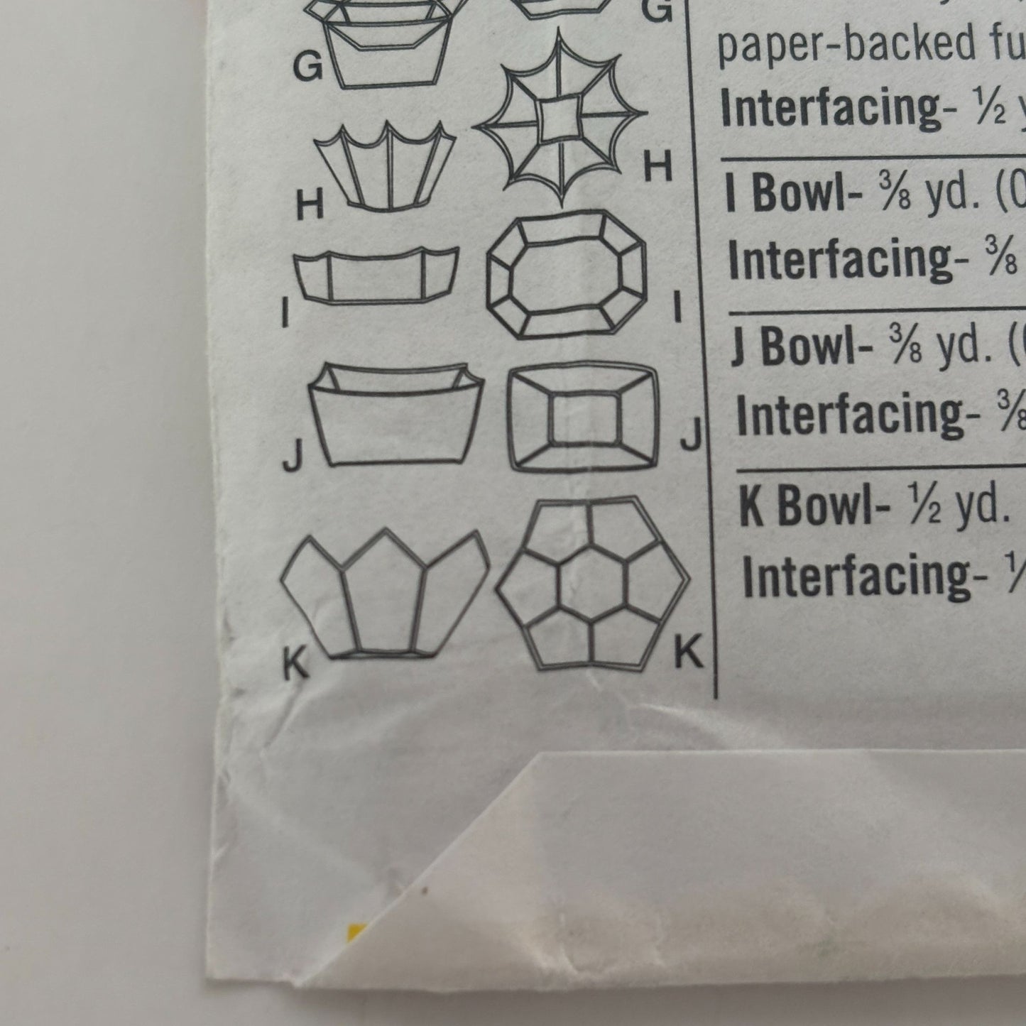 Simplicity Sewing Pattern 4506 Fabric Bowls Dish Jewelry Holder Napkin Tray UC