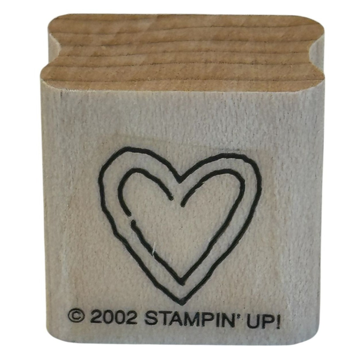 Stampin Up Rubber Stamp Outline Heart Double Lines Valentines Day Card Making