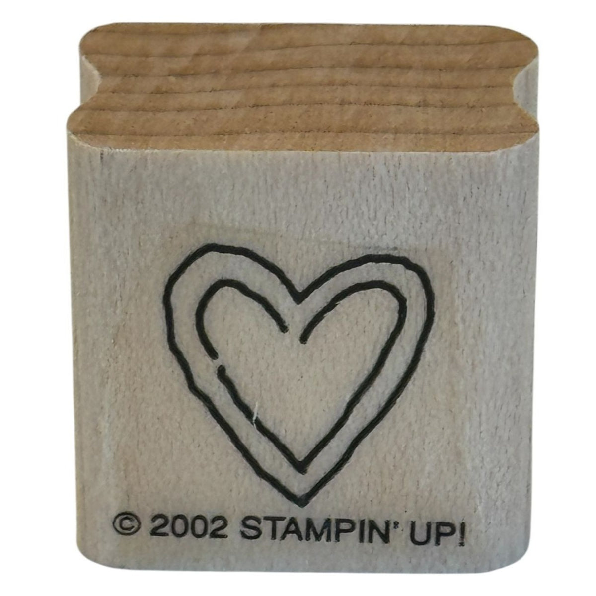 Stampin Up Rubber Stamp Outline Heart Double Lines Valentines Day Card Making