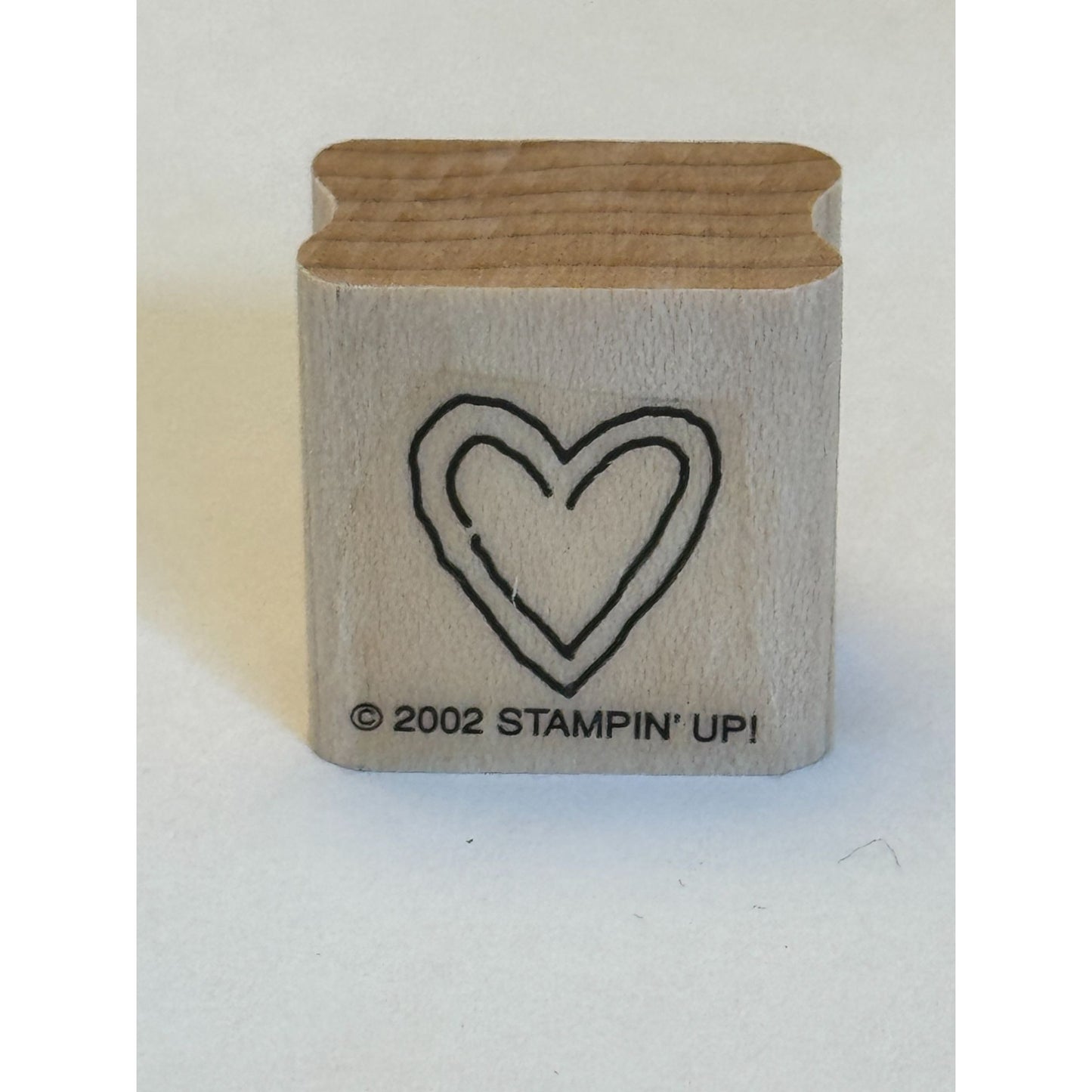 Stampin Up Rubber Stamp Outline Heart Double Lines Valentines Day Card Making