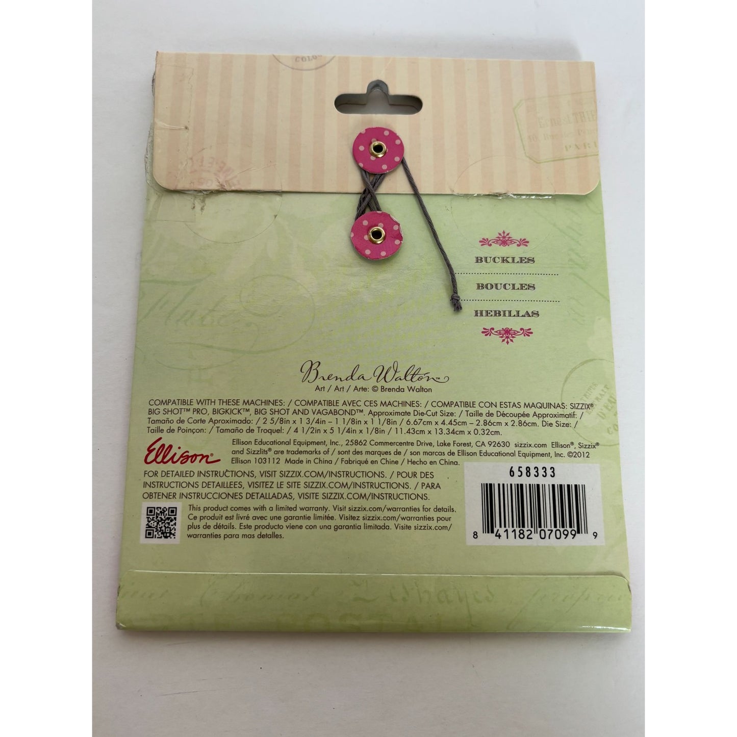 Sizzix Large Die Buckles Set Sizzlits Brenda Walton Crafting Scrapbooking 658333