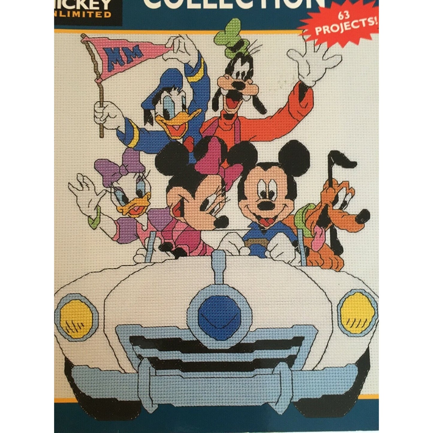 Disney Mickey Unlimited Ultimate Cross Stitch Collection Pattern Book 63 Projects Leisure Arts Mickey Minnie Donald Goofy Pluto