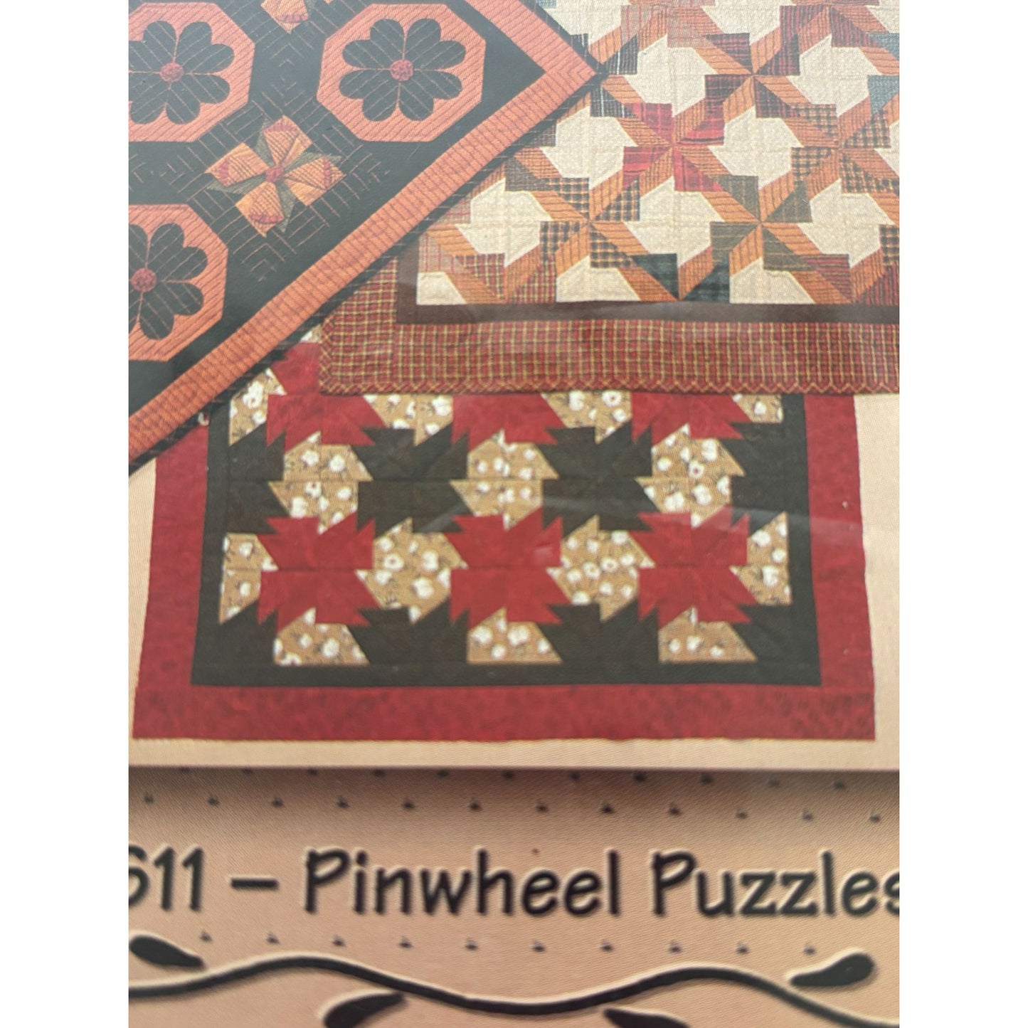 Pieceable Kingdom Applique Quilt Pattern Pinwheel Puzzles Flower Susan Parr 9611