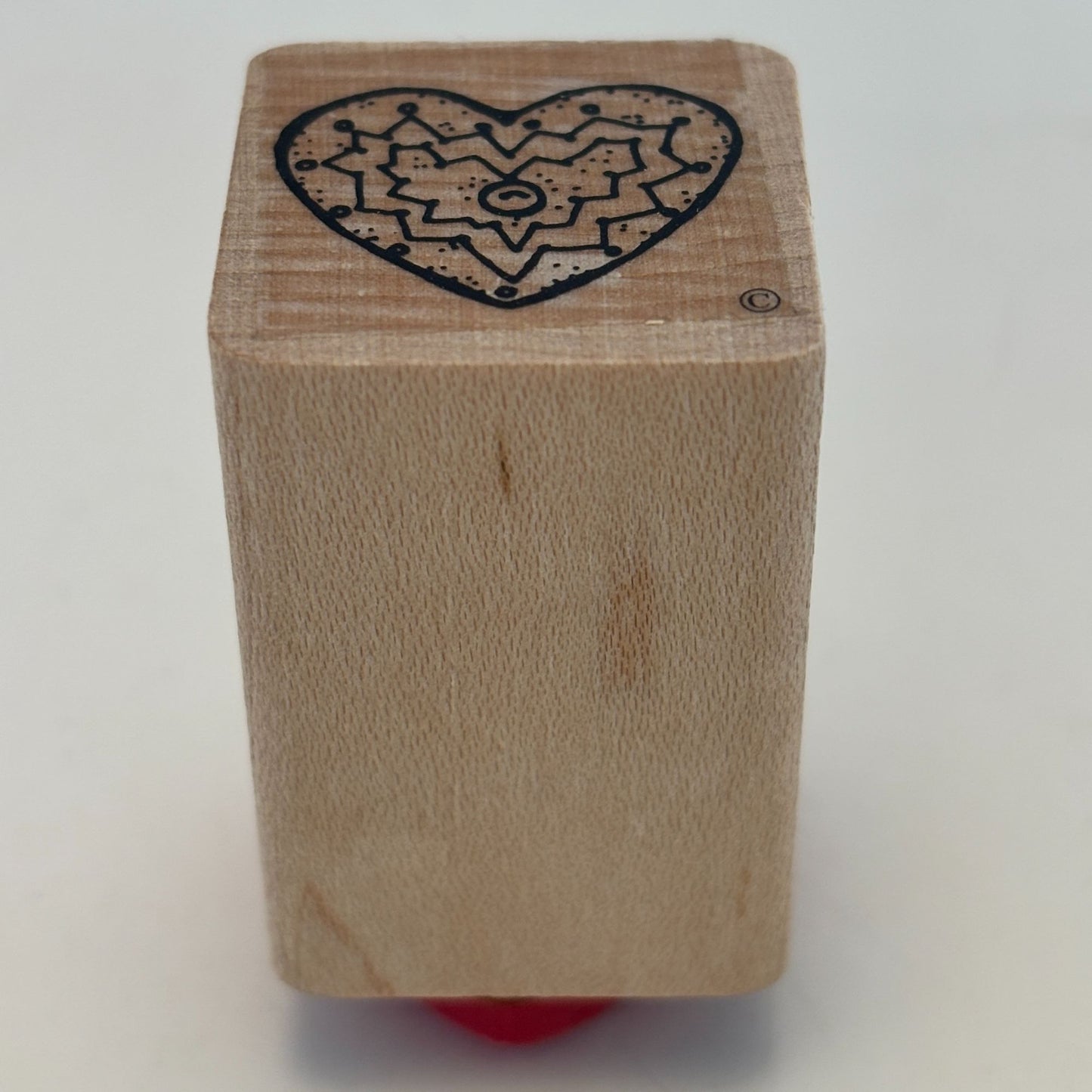 DOTS Rubber Stamp Heart Button Center Love Gift Tag Card Making Geometric