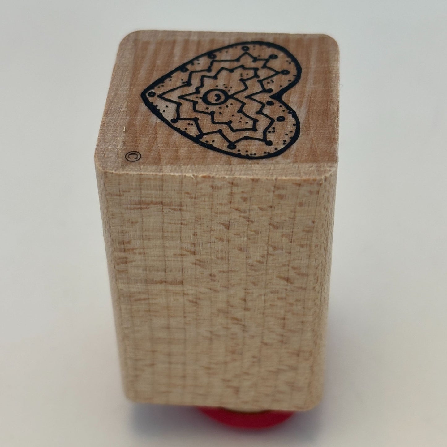 DOTS Rubber Stamp Heart Button Center Love Gift Tag Card Making Geometric