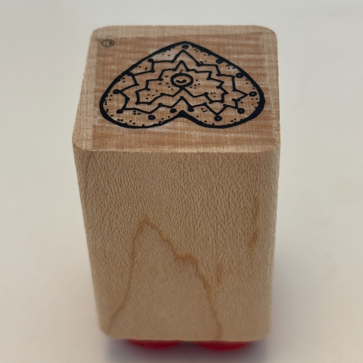 DOTS Rubber Stamp Heart Button Center Love Gift Tag Card Making Geometric