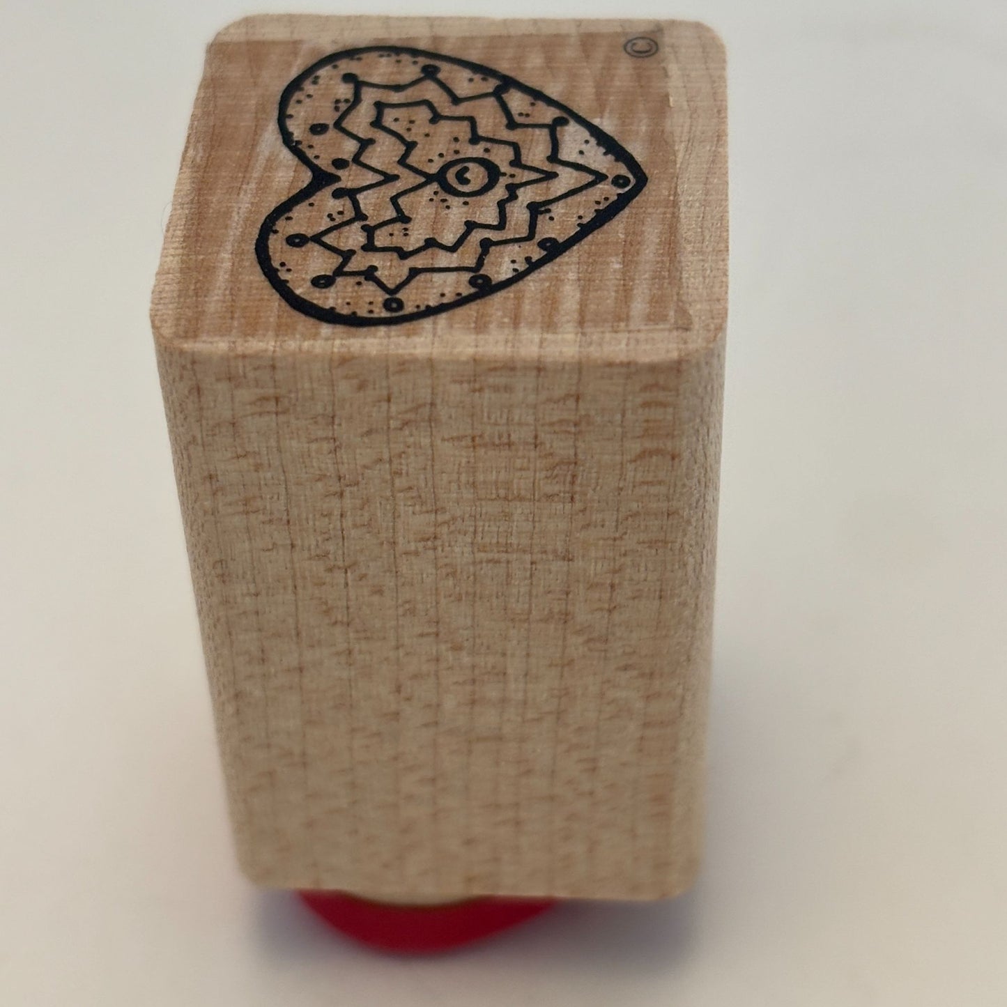 DOTS Rubber Stamp Heart Button Center Love Gift Tag Card Making Geometric