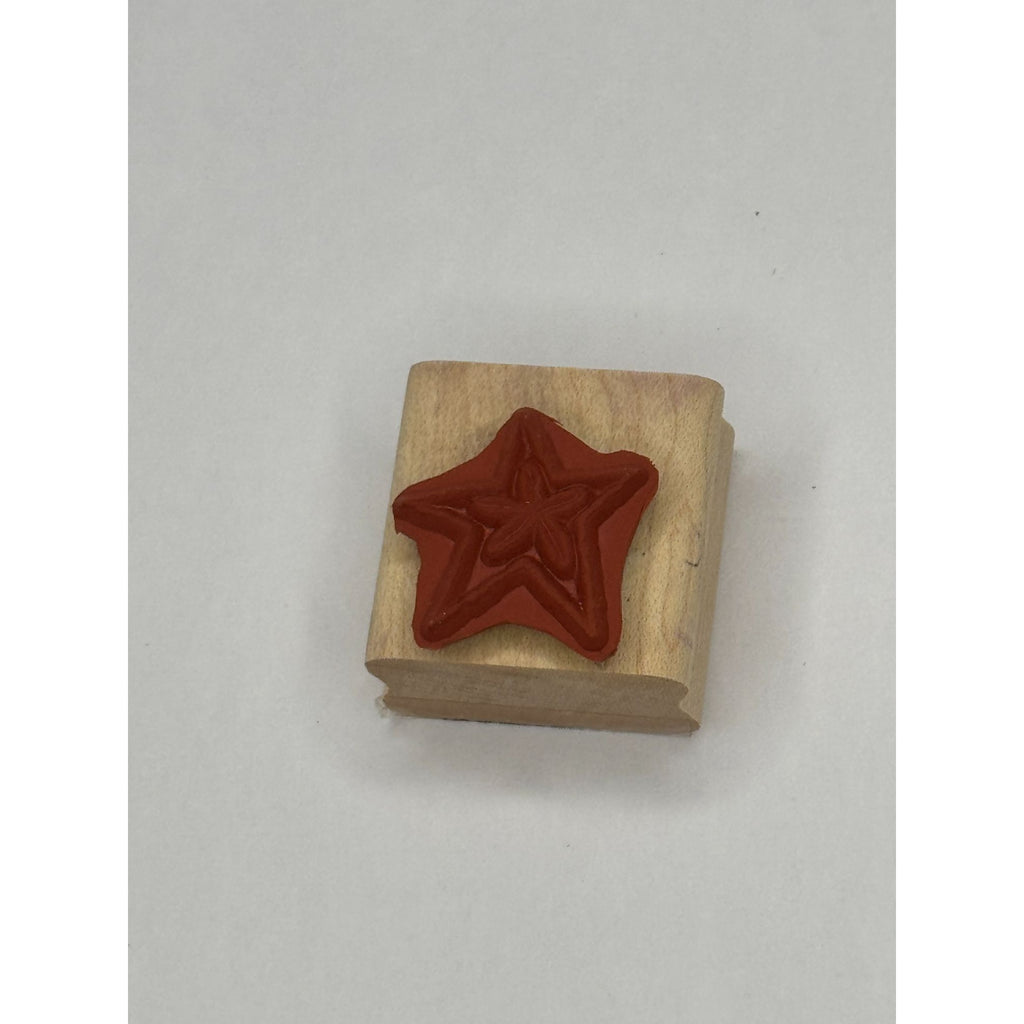 Stampin Up Rubber Stamp Star Christmas Card Making Holidays Flower Center Small
