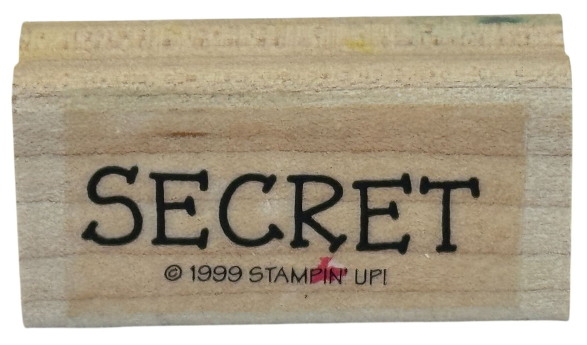 Stampin Up Rubber Stamp Secret Card Making Word Sentiment Wood Mounted