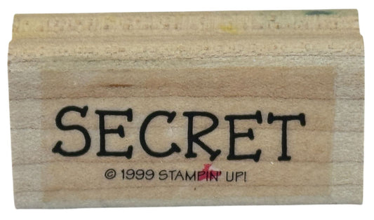 Stampin Up Rubber Stamp Secret Card Making Word Sentiment Wood Mounted