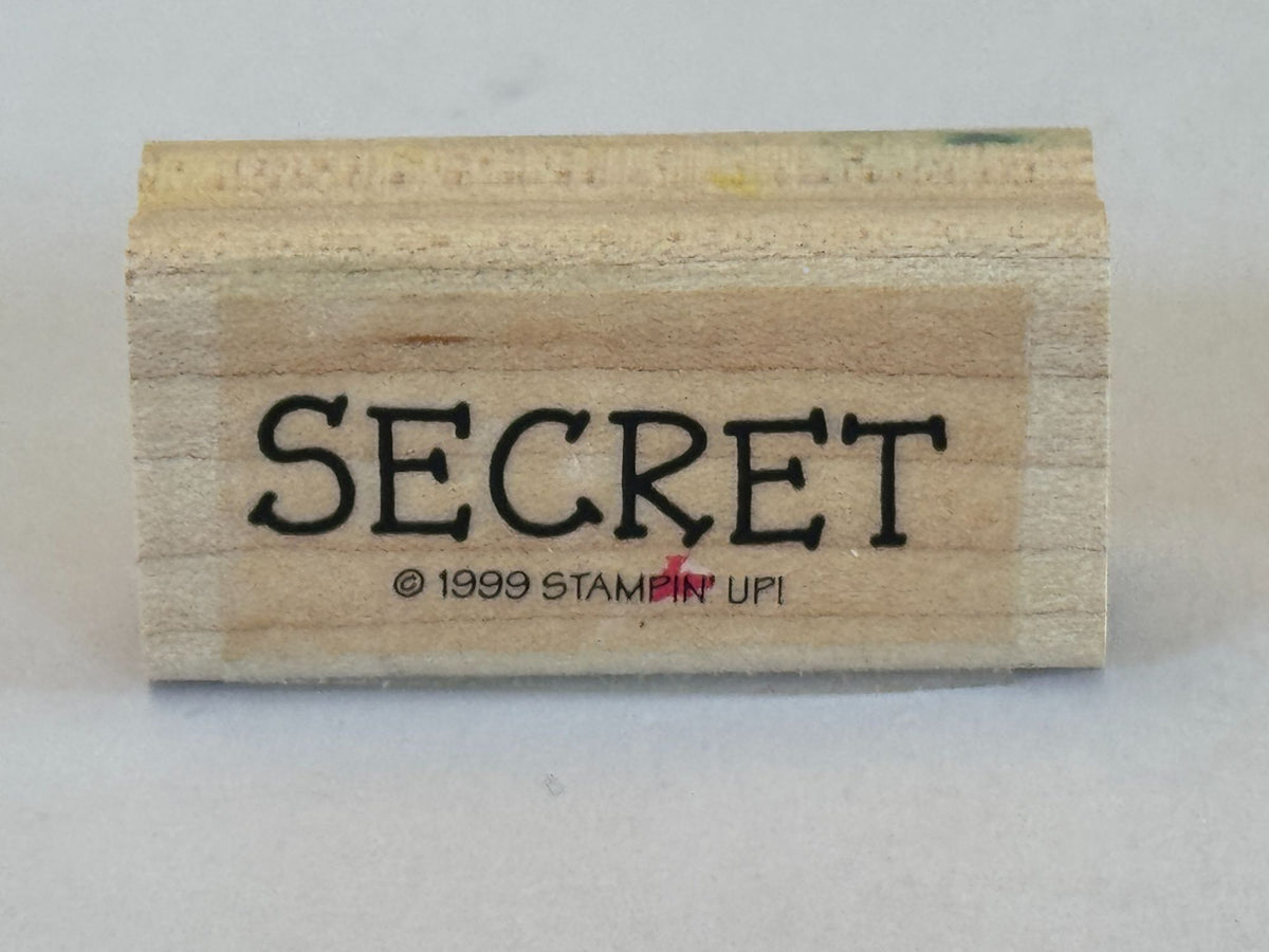 Stampin Up Rubber Stamp Secret Card Making Word Sentiment Wood Mounted