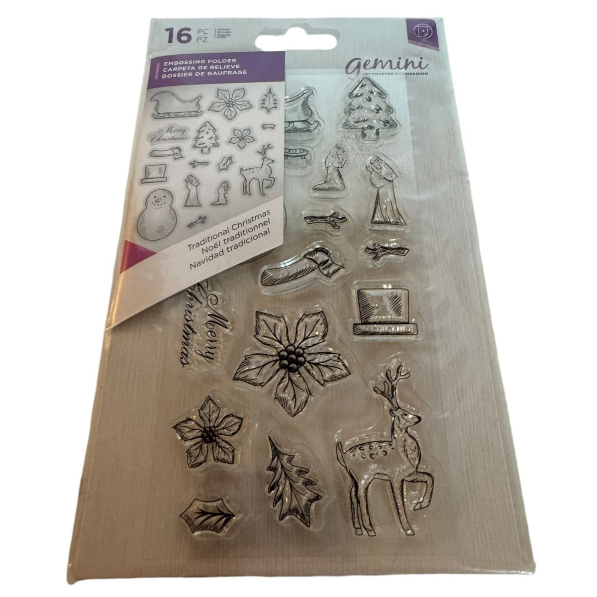 Gemini Traditional Christmas Stamps Set Nativity Sleigh Snowman Gift Tag Tiny