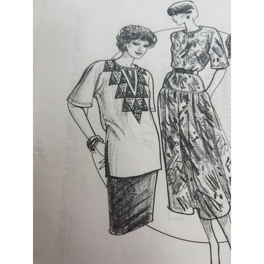 Great Copy Sewing Pattern 1225 Drop Yoke Skirt Pullover Top XS-XL Uncut
