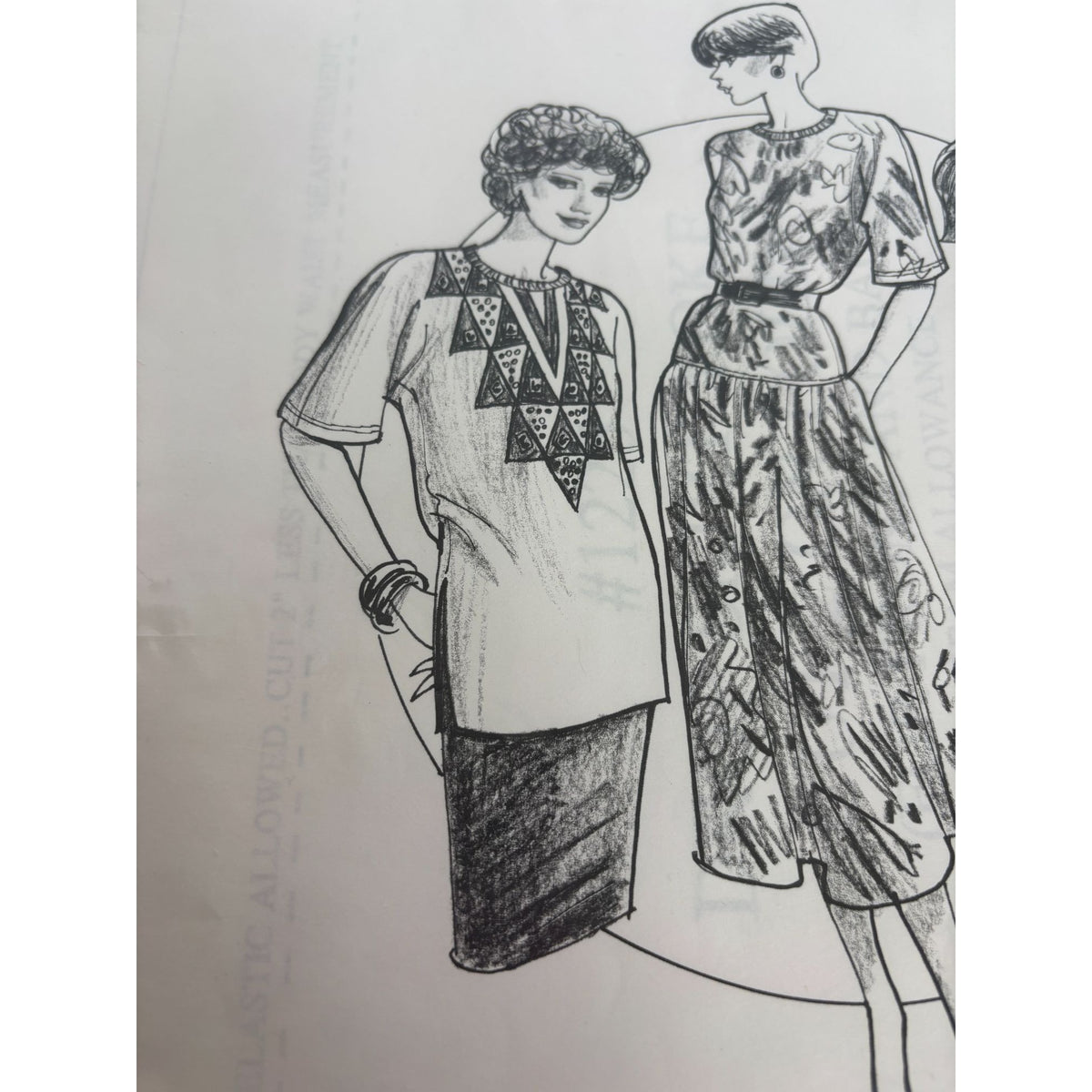 Great Copy Sewing Pattern 1225 Drop Yoke Skirt Pullover Top XS-XL Uncut