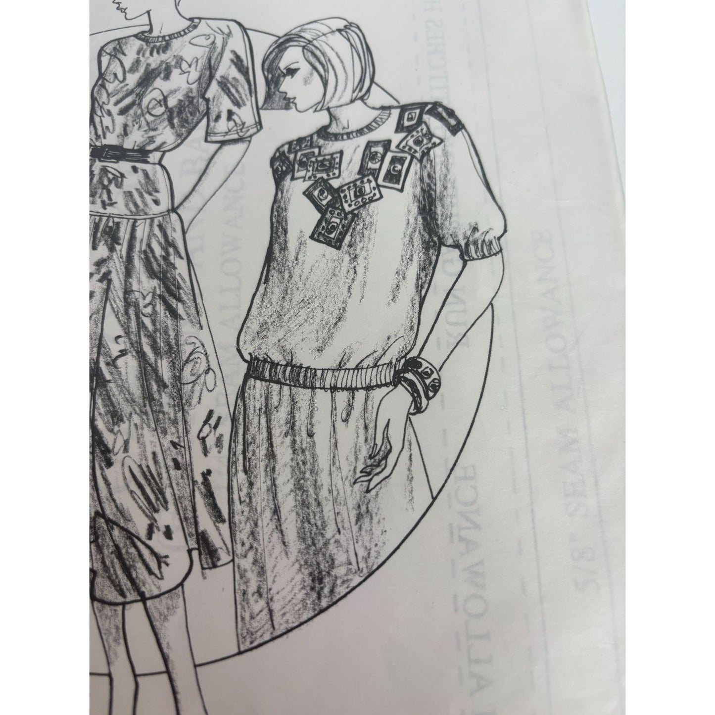 Great Copy Sewing Pattern 1225 Drop Yoke Skirt Pullover Top XS-XL Uncut