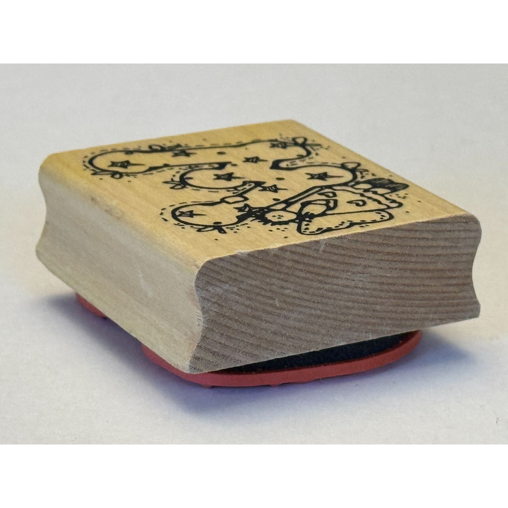 Hooks Lines and Inkers Rubber Stamp Alphabet Letter W Initial Country Angel Wood