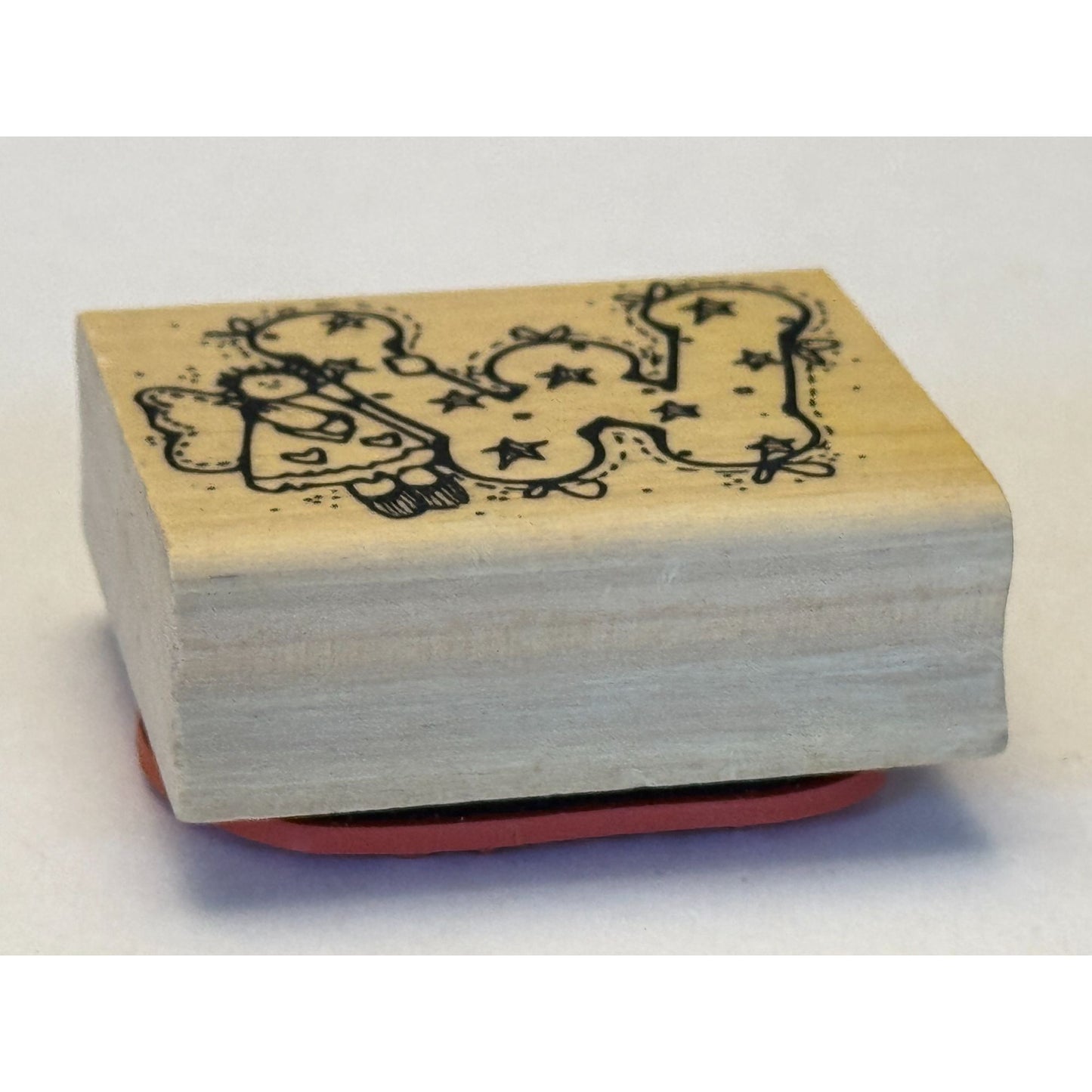 Hooks Lines and Inkers Rubber Stamp Alphabet Letter W Initial Country Angel Wood