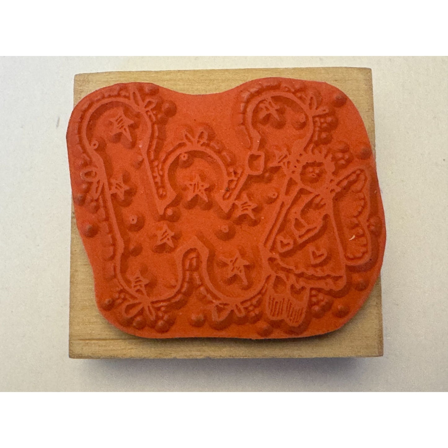 Hooks Lines and Inkers Rubber Stamp Alphabet Letter W Initial Country Angel Wood