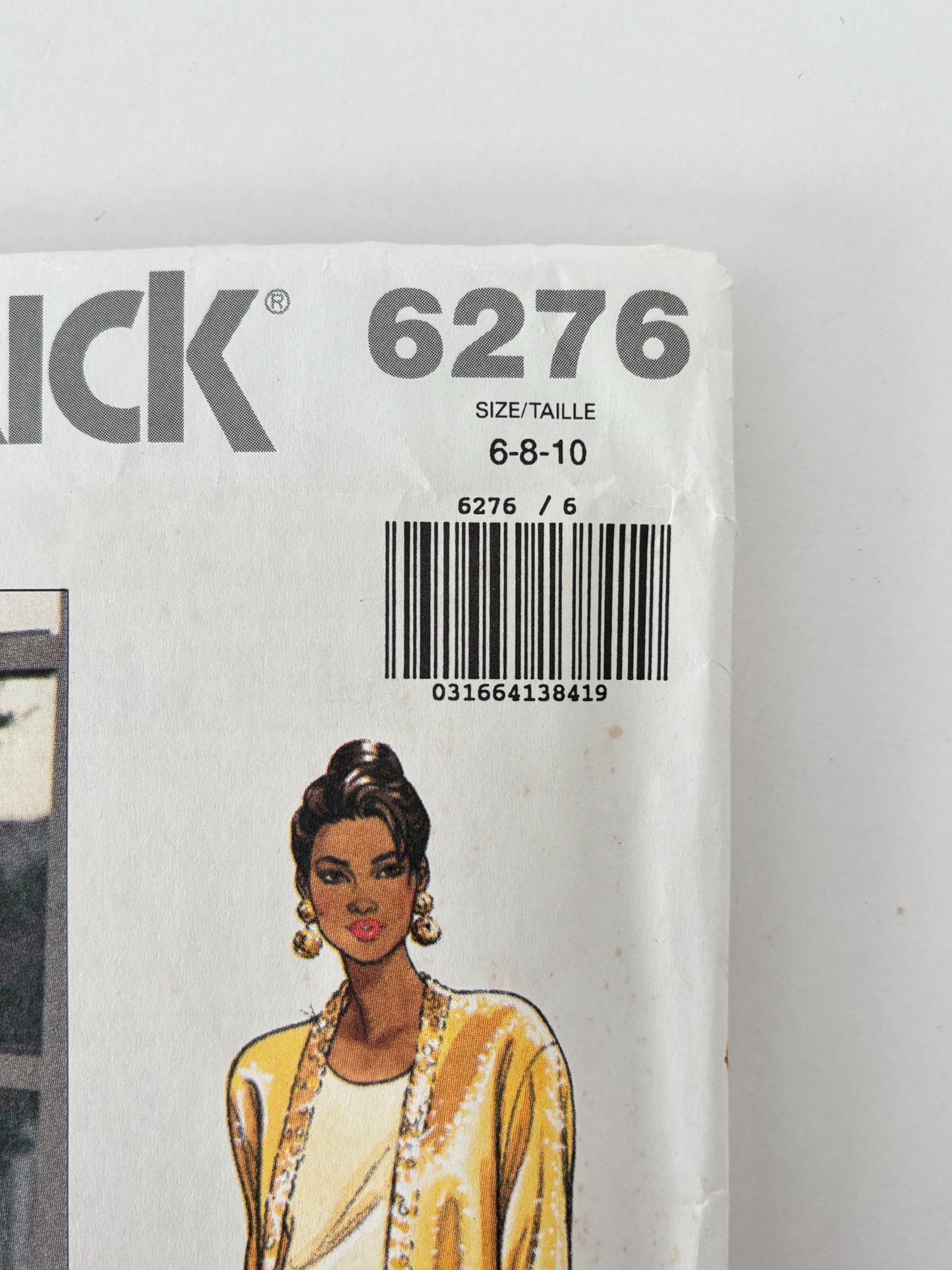 Butterick Sewing Pattern 6276 Evening Jacket Pants 1990s Vintage Easy 6 8 10 UC