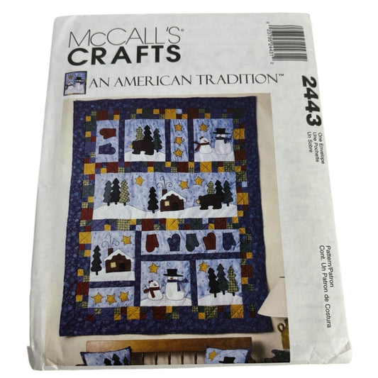 McCalls Sewing Pattern 2443 Christmas Stocking Quilt Pattern Mantle Cover Craft