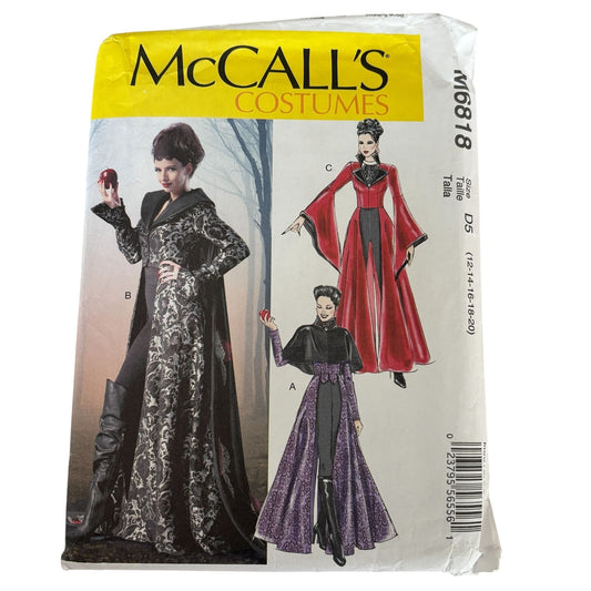 McCalls Costume Sewing Pattern M6818 Gothic Coat Victorian Steampunk Capelet Cosplay 12–20 UNCUT Fantasy