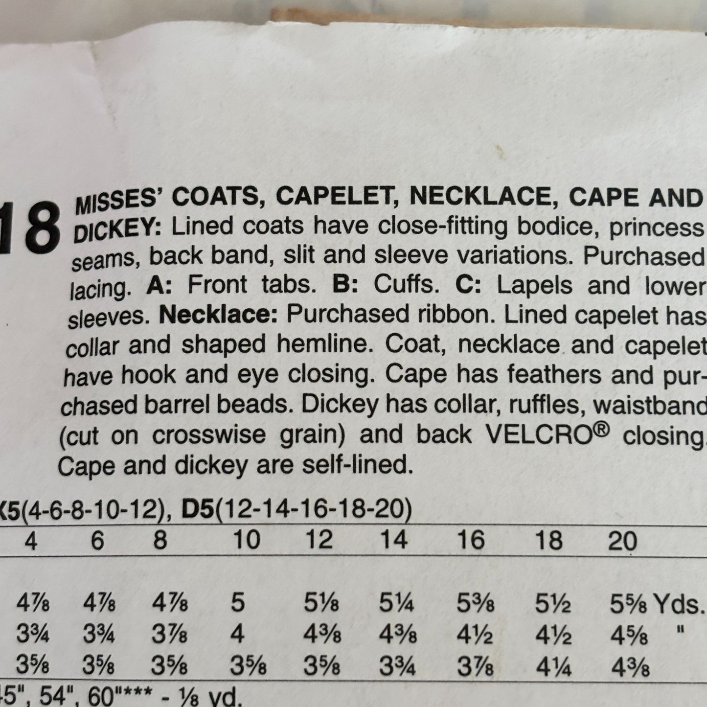 McCalls Costume Sewing Pattern M6818 Gothic Coat Victorian Steampunk Capelet Cosplay 12–20 UNCUT Fantasy