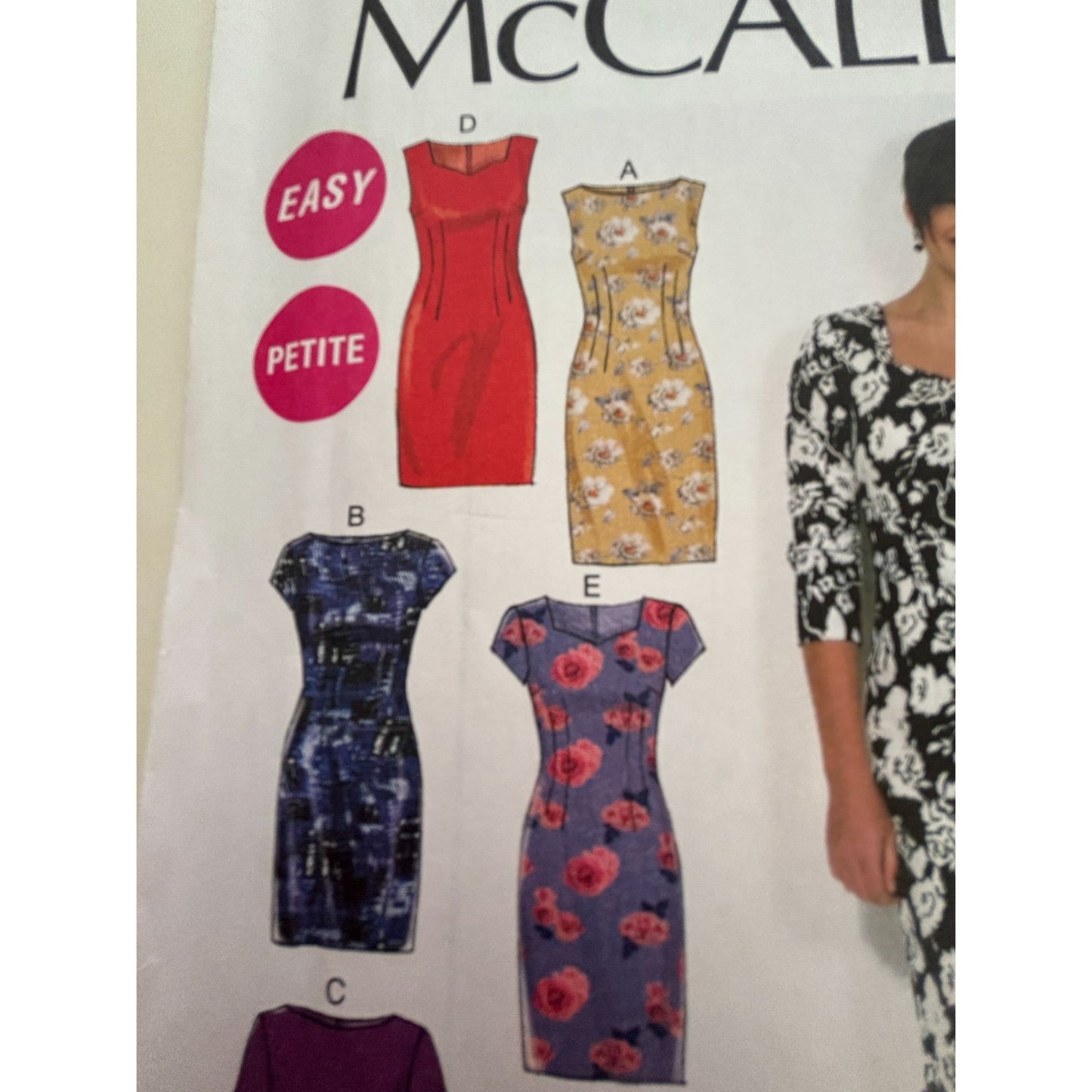 McCalls Sewing Pattern M7085 Sheath Dress Easy Sizes 14-22 Square Neck Neckline