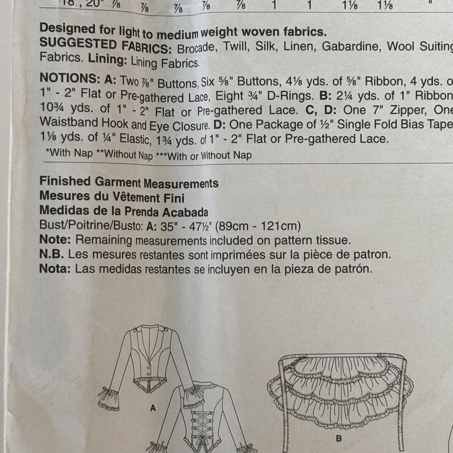 McCalls Sewing Pattern M6770 Victorian Steampunk Costume Bustle Jacket Skirt Pants 12-20 Uncut