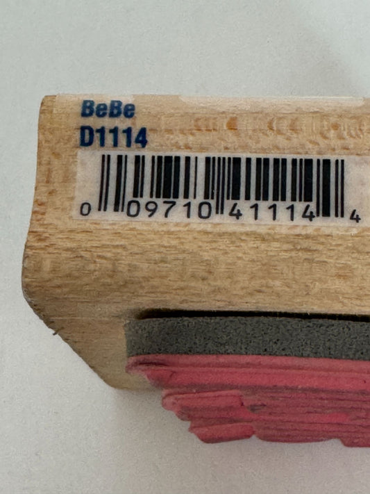 Stampabilities Rubber Stamp Bebe French Baby Word Card Making Wood Mounted Craft