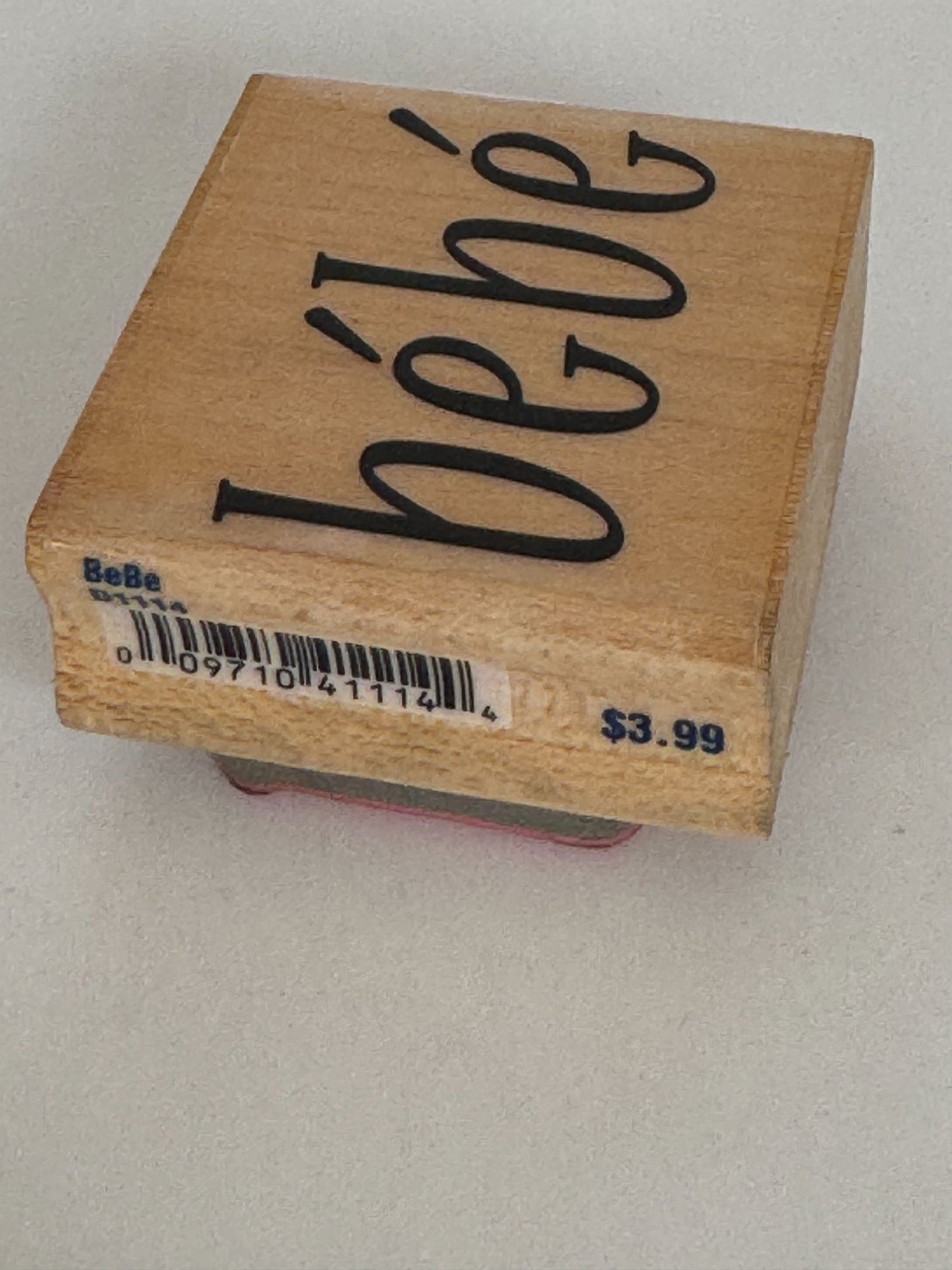 Stampabilities Rubber Stamp Bebe French Baby Word Card Making Wood Mounted Craft